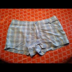 Junior size 7 blue&white plaid shorts
