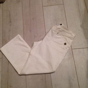 Theory cropped white denim