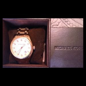 Gold Michael Kors Watch accented with diamonds