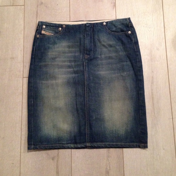 Diesel acid wash denim skirt