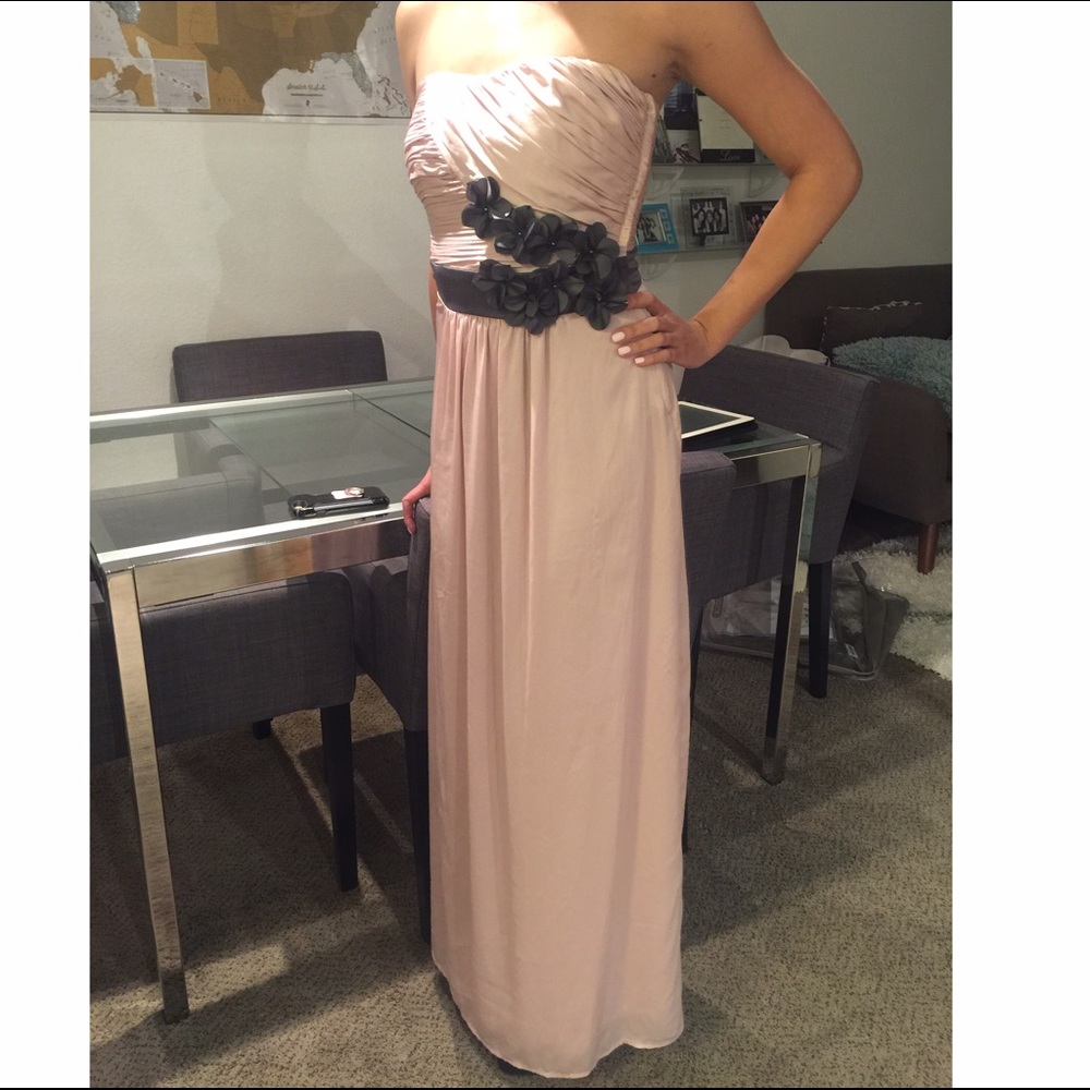 H&M satin pink gown dress