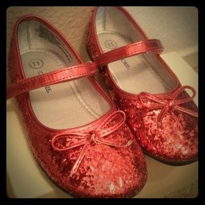 Girls Sparkly Red shoes size 11