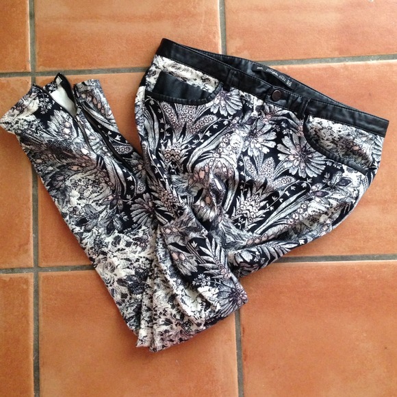 Zara zip leather skinnies