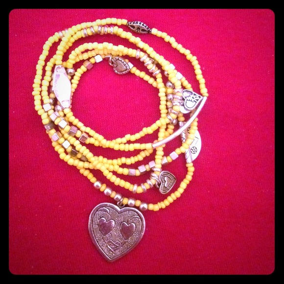 Inspired yellow silver black Brighton bangles - Picture 1 of 2