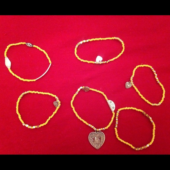 Inspired yellow silver black Brighton bangles - Picture 2 of 2