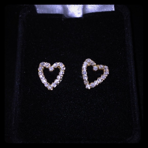 Heart Shaped Diamond Earrings
