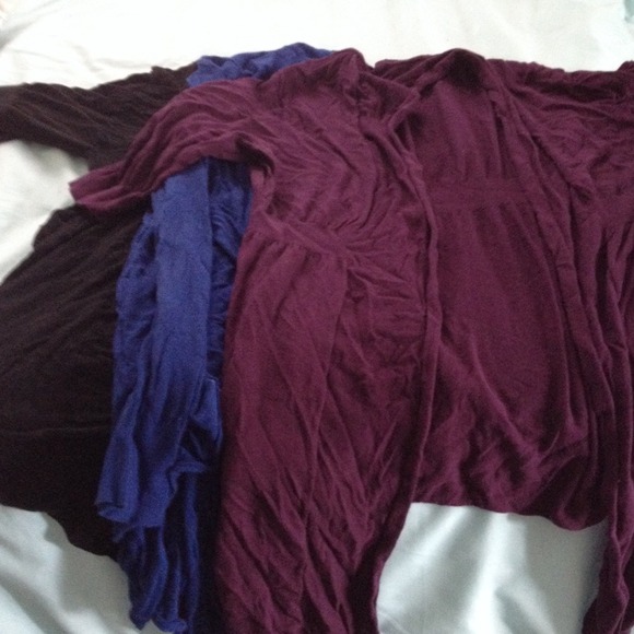 Set of 3 Express open cardigans.