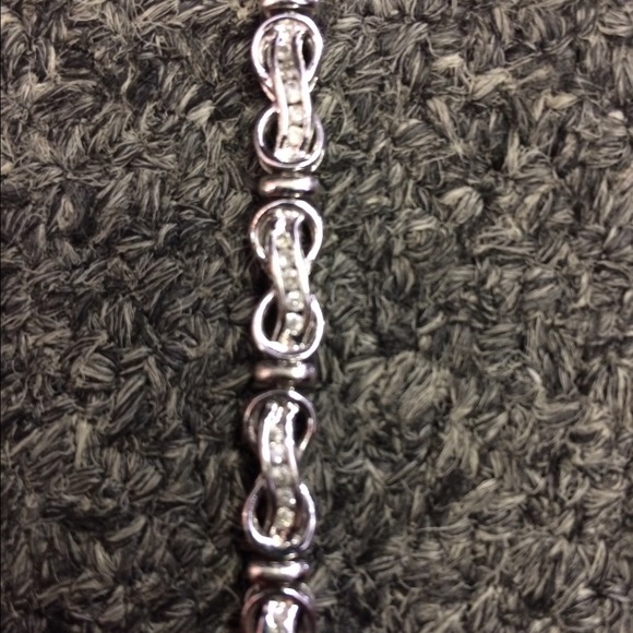 Sterling Silver Infinity Bracelet with Diamonds