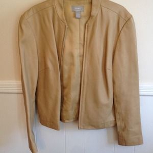 A camel faux leather jacket