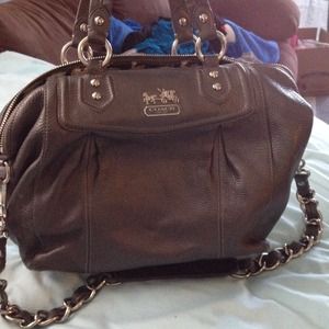 Authentic coach metallic "bowling" bag