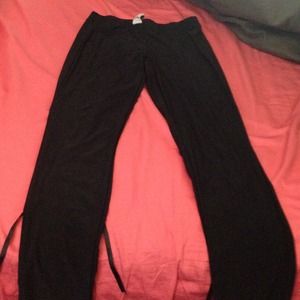 Black lace up leggings
