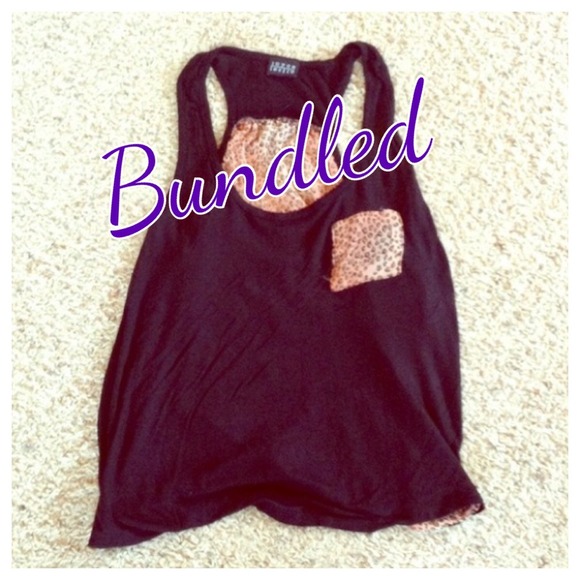 Black Tank with Cheetah Pocket/Back