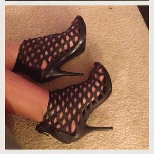 Black cutout heels