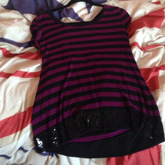 Purple and black glitter shirt