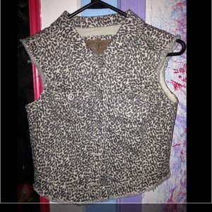Cheetah Print Denim Vest