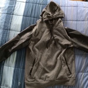 Leather and grey HOODIE !!! Great condition !