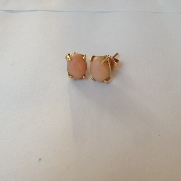 Real coral earrings set in 14k gold