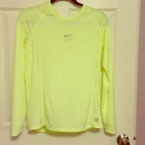 Nike lime green long sleeve work out top.