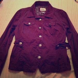 Purple button down jacket