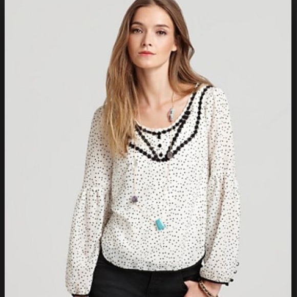 Free people White Joanna Peasant Blouse  - Size Sm