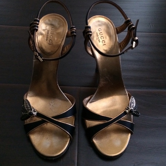 Gold and black Gucci sandals - Picture 3 of 3