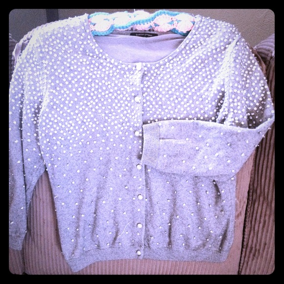 Gray beaded sweater