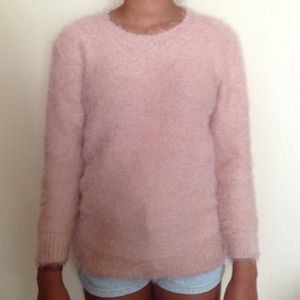 Forever 21 fuzzy light pink sweater