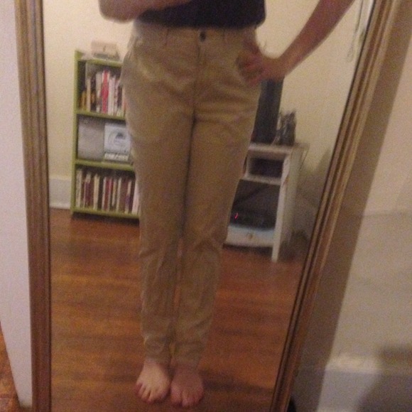 H&M high waisted skinny tan pants