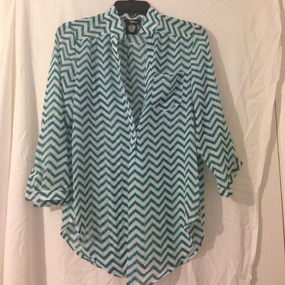 Chevron chiffon top