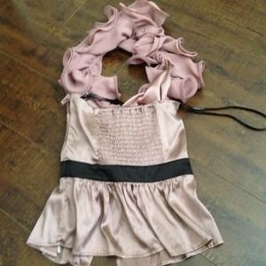 Bebe Tops Bebe Triple Layer Ruffle Halter Poshmark