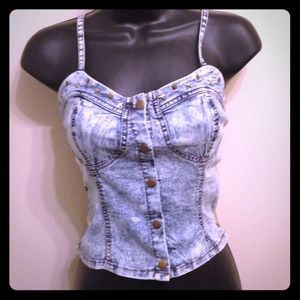 BrandNew Never Worn Cropped Corset Style Demin Top