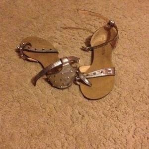 Silver sandals with studs. Size 9