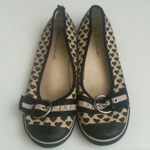 Canvas Heart Flats