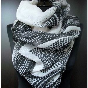 Black and white infinity scarf