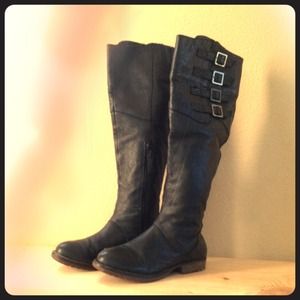 Tall Black Leather Boots