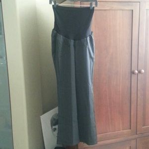 Green Pinstripe Maternity Dress Pants