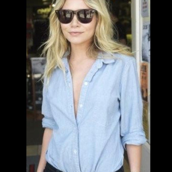 Brand new with tags M blue button down express top