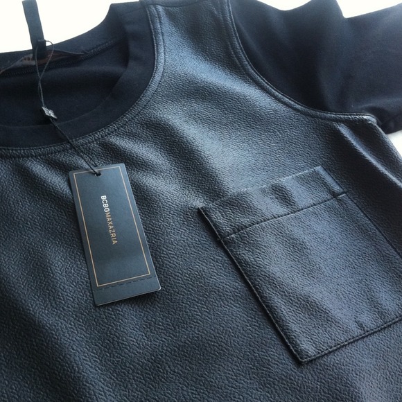 NWT BCBG black paneled dress - Picture 3 of 4