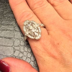 Cz and silver ring