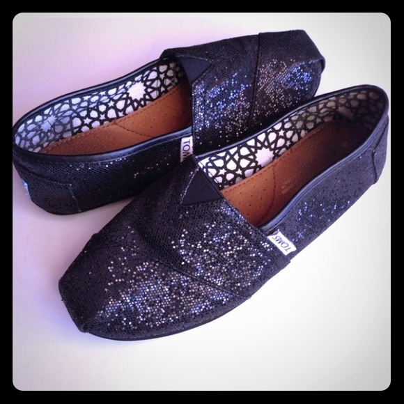 TOMS Shoes - *Reserved for Grace 2389* $28 Black Glitter Toms.