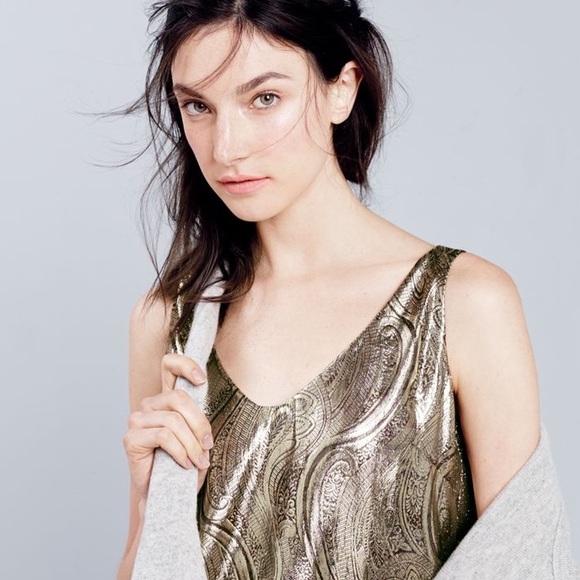 J. Crew Tops - Jcrew Cate Cami in Gilded Paisley Lamé