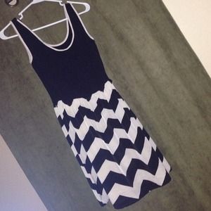 Black & cream chevron dress