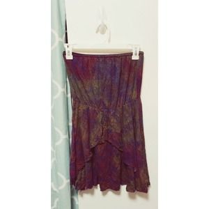 Multi color strapless dress