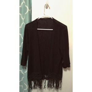 Black fringe cardigan!