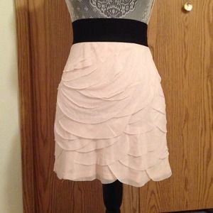 Peach and black chiffon skirt