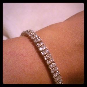 Diamond tennis bracelet sterling silver
