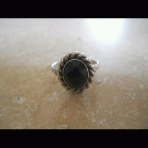 Onyx sterling silver ring