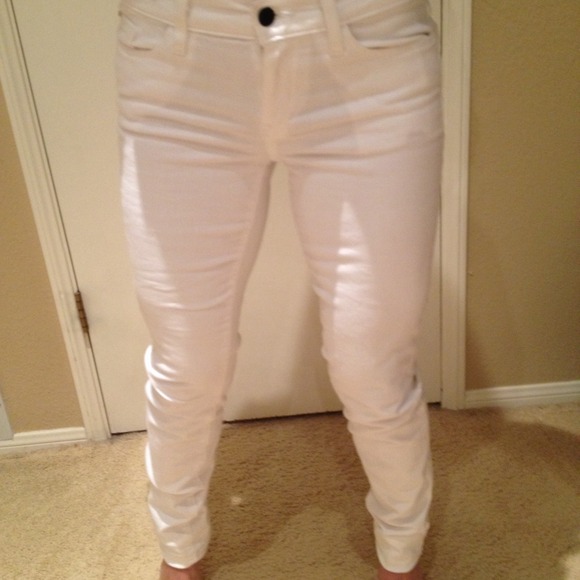 Joe's white stretch skinny jeans
