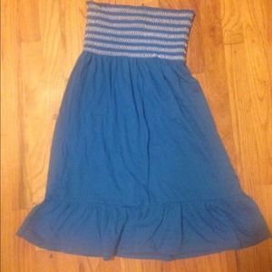 Blue tube top dress