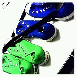Green or blue All Star converse shoes
